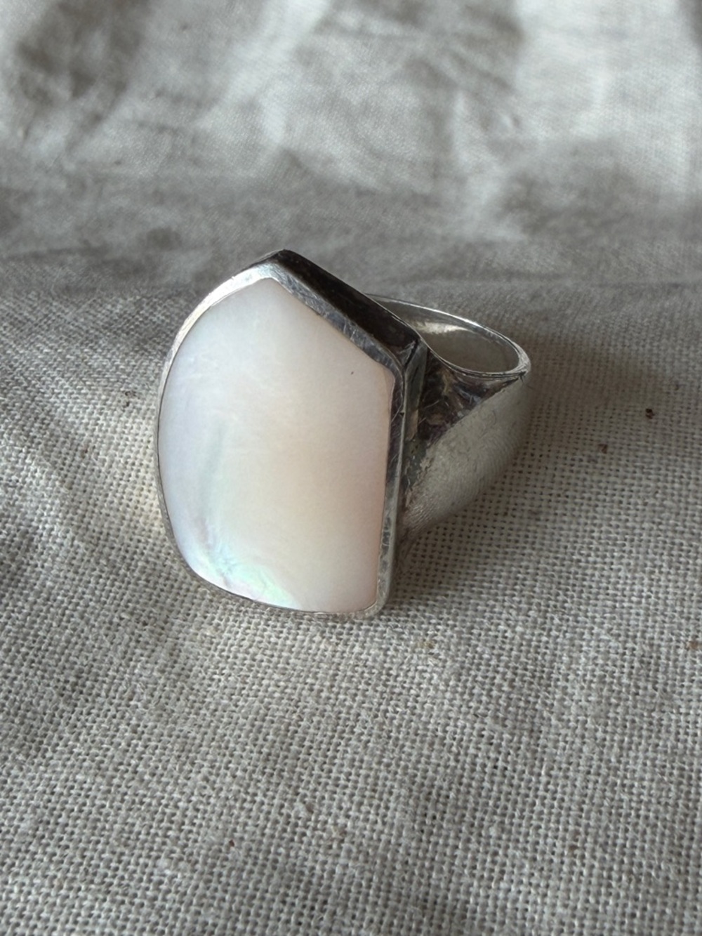 Sterling Silver and Mother of Pearl Ring Made in Thailand
